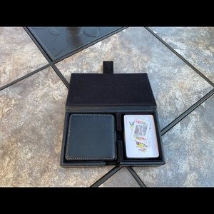 Philip coasters with a deck of cards